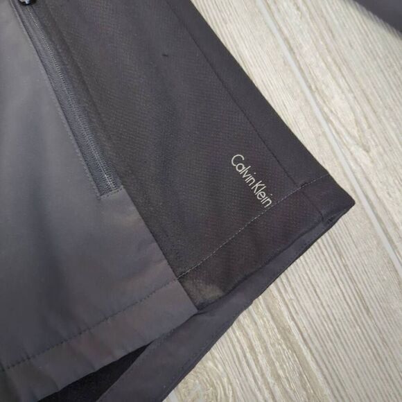 Calvin Klein Womens Large Zip Front Jacket Black Fleece Lined Pockets Stretch - Picture 5 of 8
